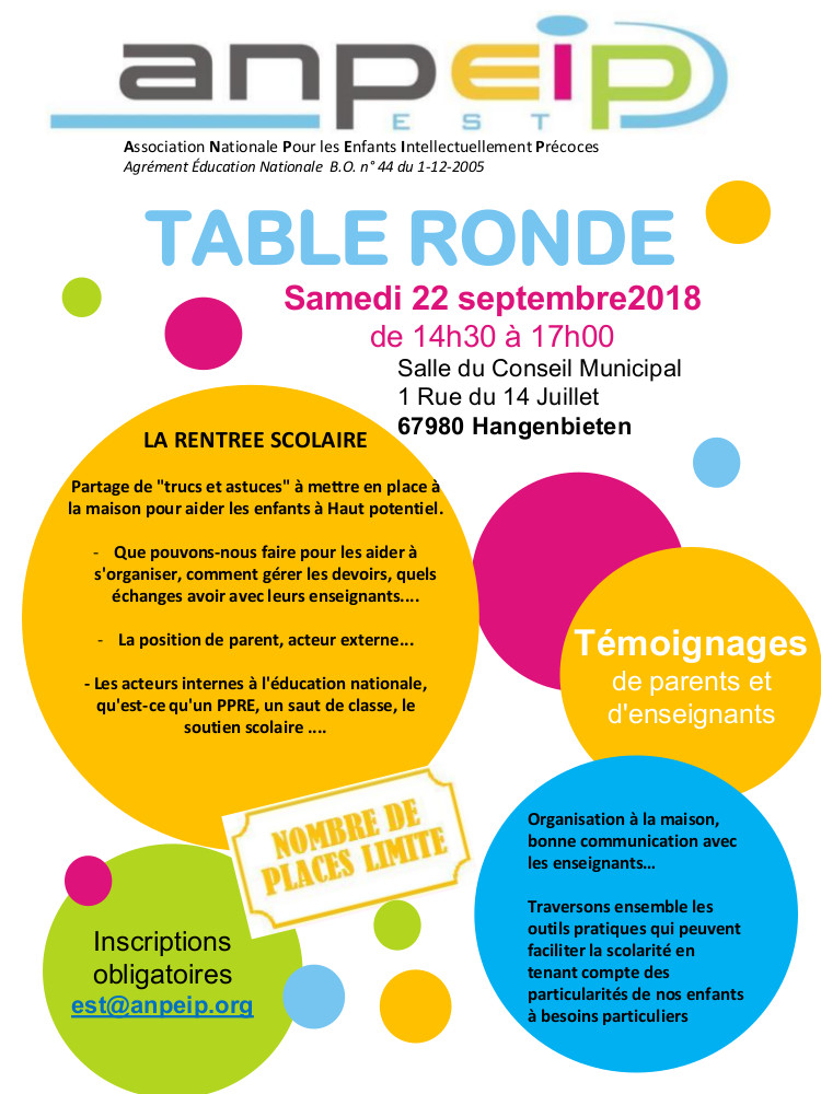 affiche table ronde 22 09 2018